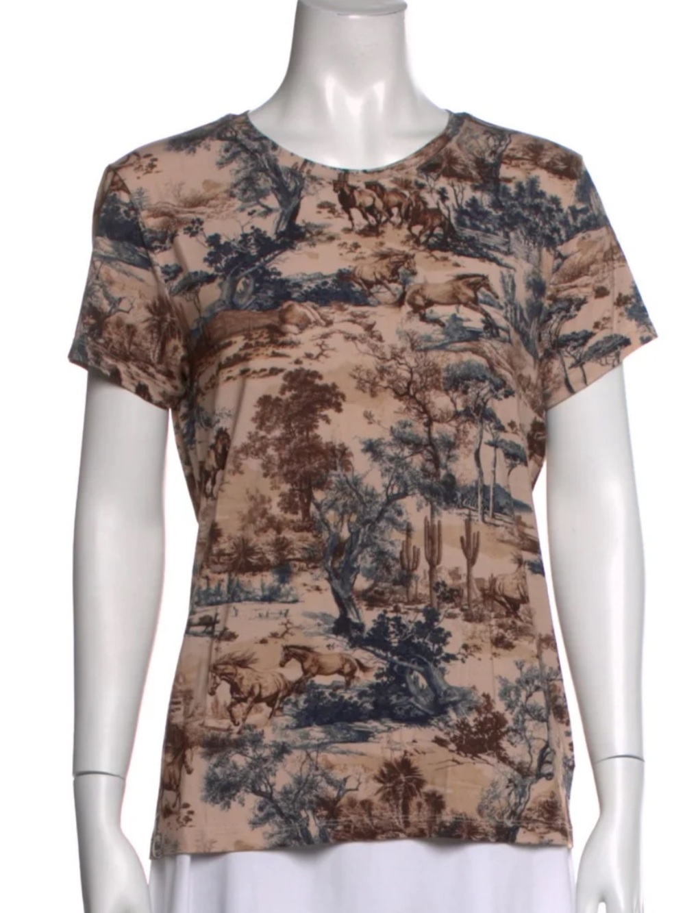 L'AGENCE Brown Desert Horse Print Tee NEW never worn - Picture 2 of 6